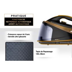Centrale vapeur 2400W 5 Bars1200mltapis de repassage inclus
