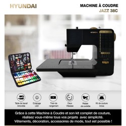 Machine à coudre JAZZ 38C Table de travail amovible kit de couture inclus