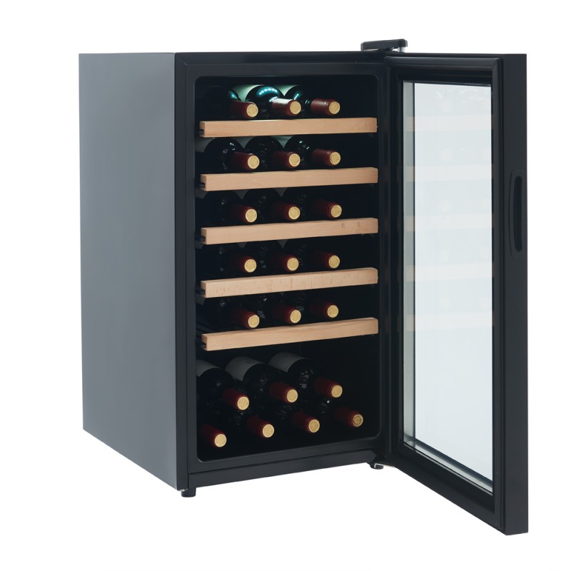 Cave à vin 41 bouteilles  91L single zone  clayette métal finition bois