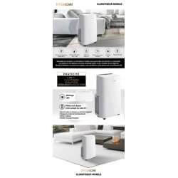 Climatiseur mobile reversible 12000 BTU auto-évaporation Affichage LED - télécommande