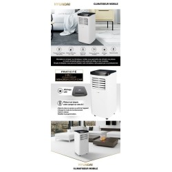 Climatiseur mobile 7000 BTU auto-évaporation Affichage LED - télécommande